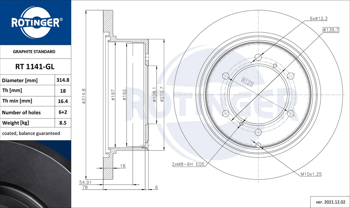 Brake Disc (RT 1141-GL)