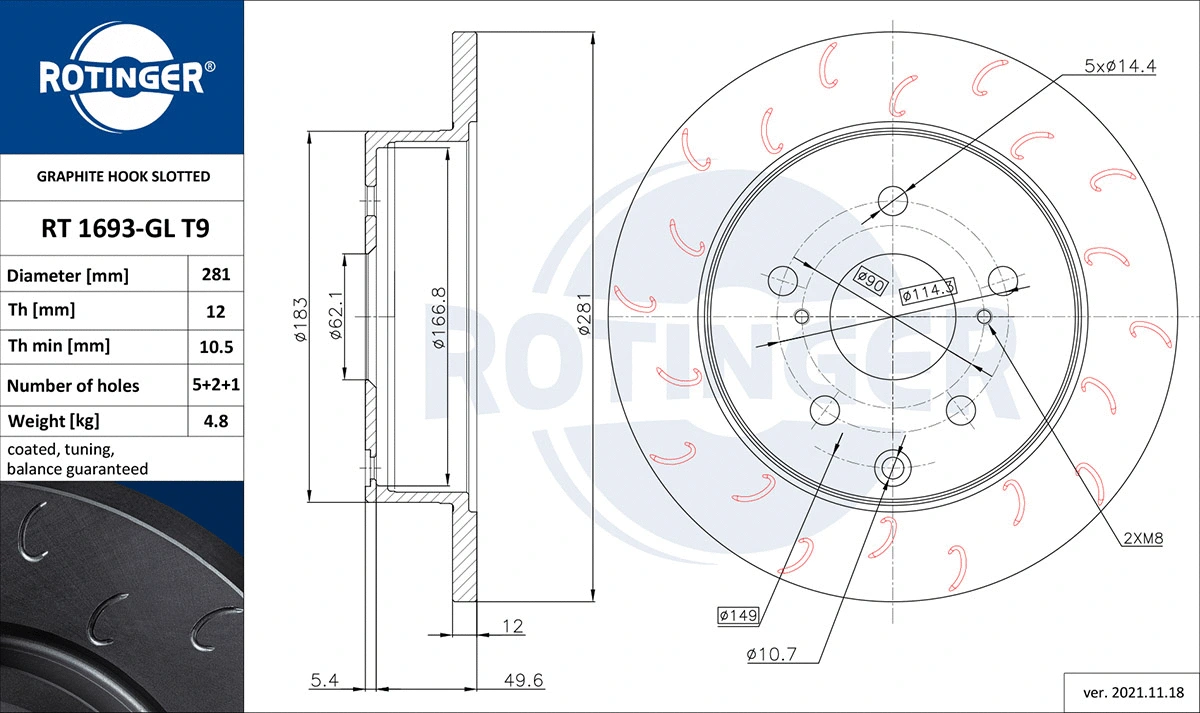 Brake Disc (RT 1693-GL T9)