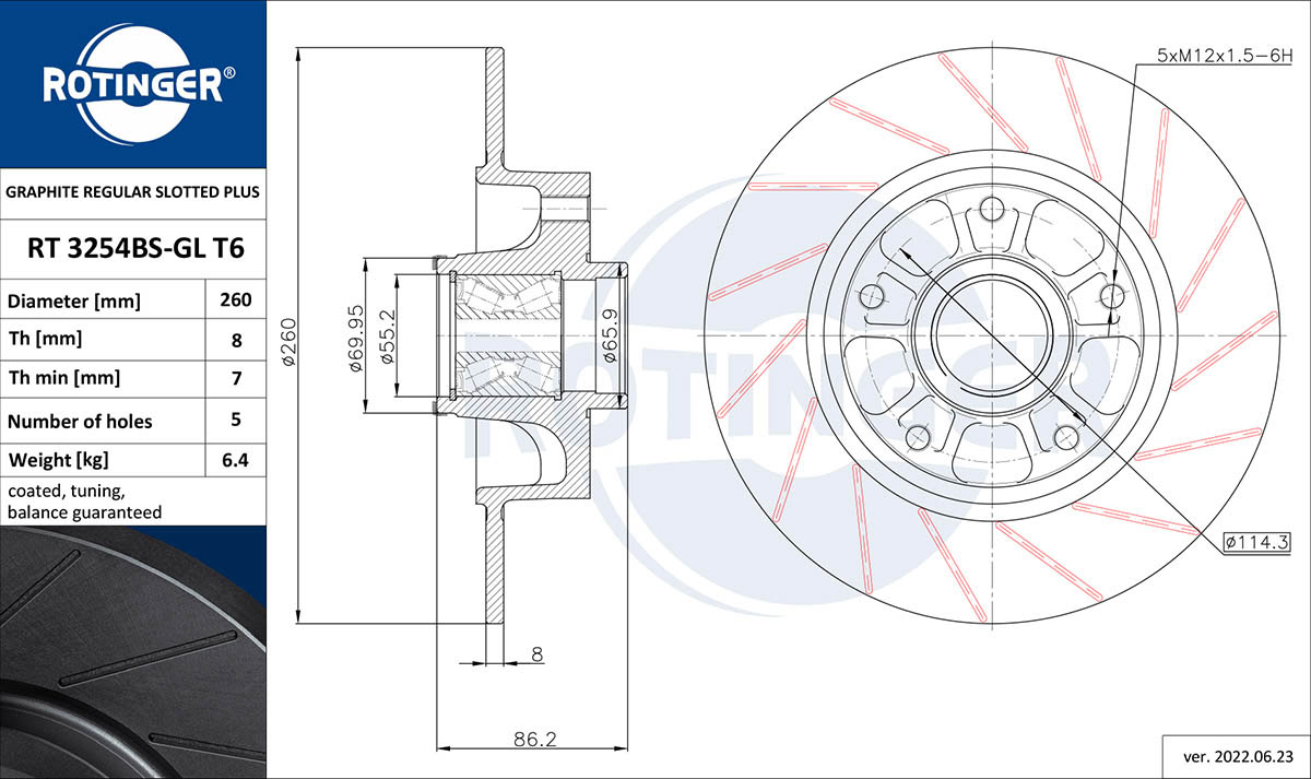 Brake Disc (RT 3254BS-GL T6)