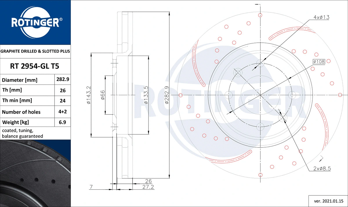 Brake Disc (RT 2954-GL T5)
