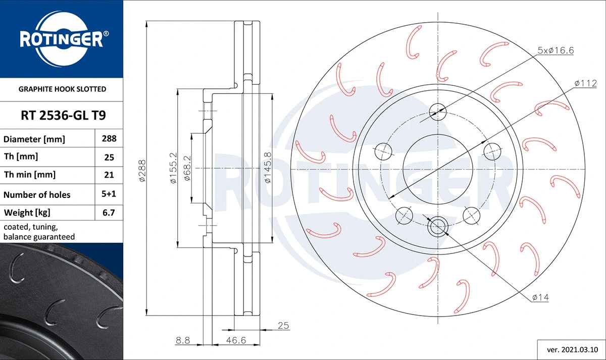 Brake Disc (RT 2536-GL T9)