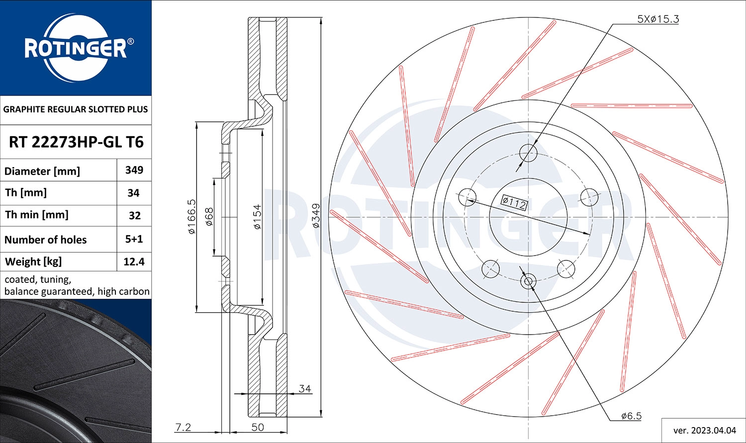 Brake Disc (RT 22273HP-GL T6)