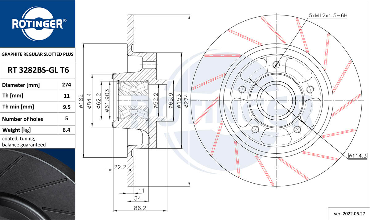 Brake Disc (RT 3282BS-GL T6)