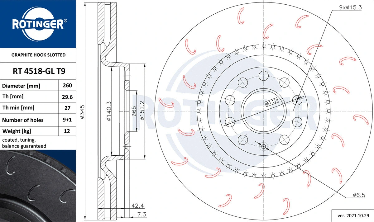Brake Disc (RT 4518-GL T9)