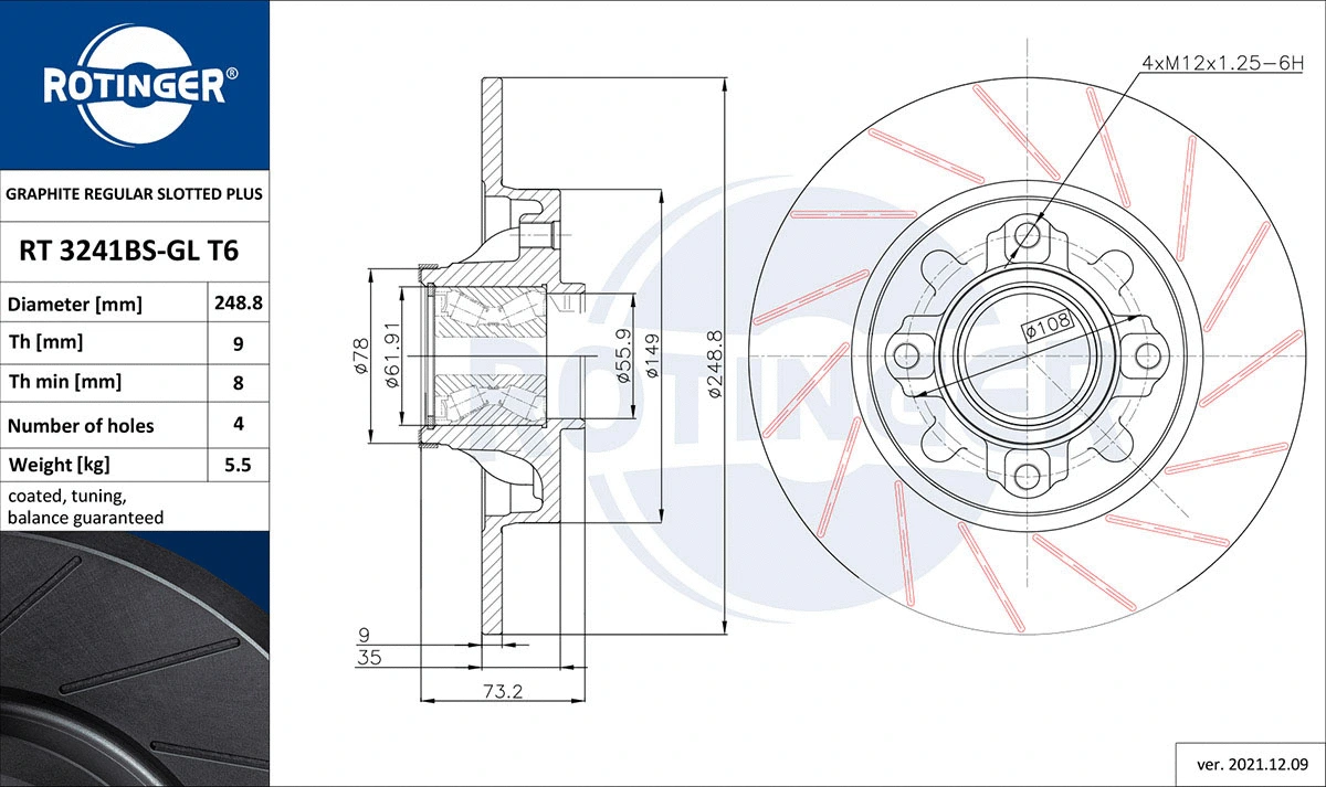 Brake Disc (RT 3241BS-GL T6)