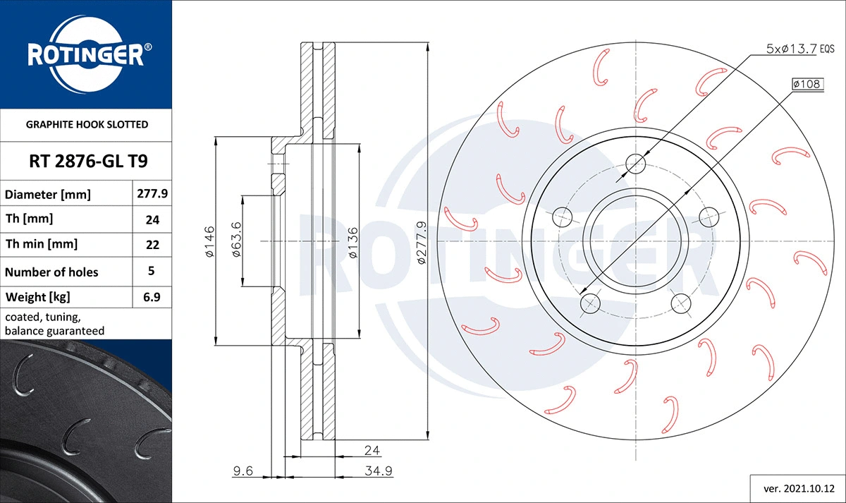 Brake Disc (RT 2876-GL T9)