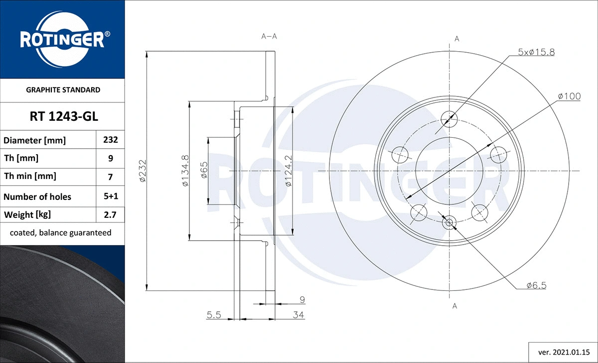 Brake Disc (RT 1243-GL)