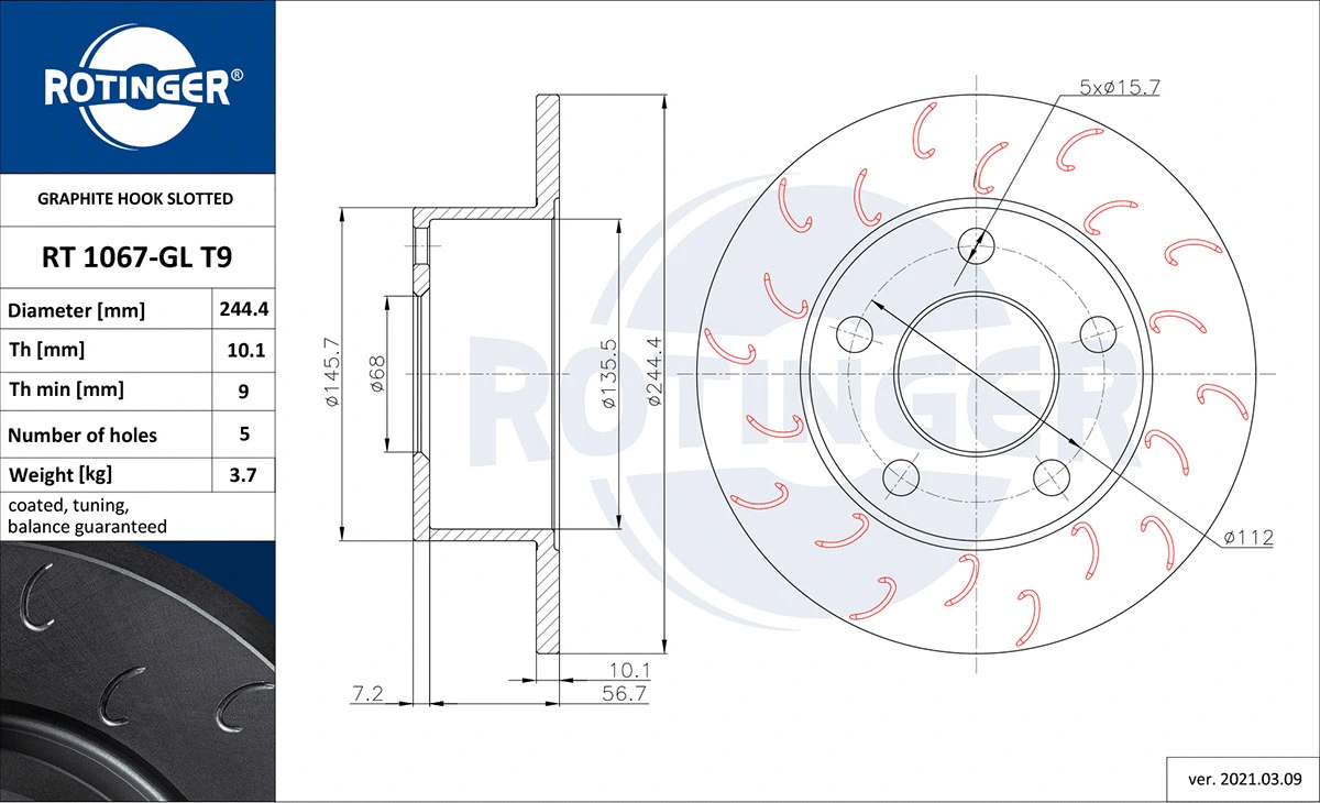 Brake Disc (RT 1067-GL T9)