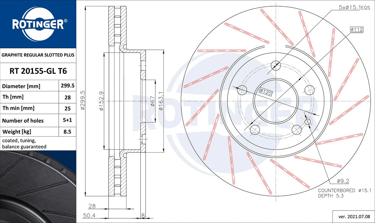 Brake Disc (RT 20155-GL T6)