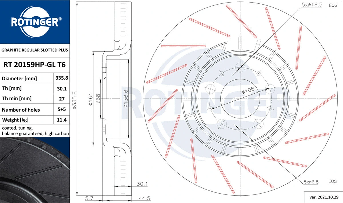 Brake Disc (RT 20159HP-GL T6)