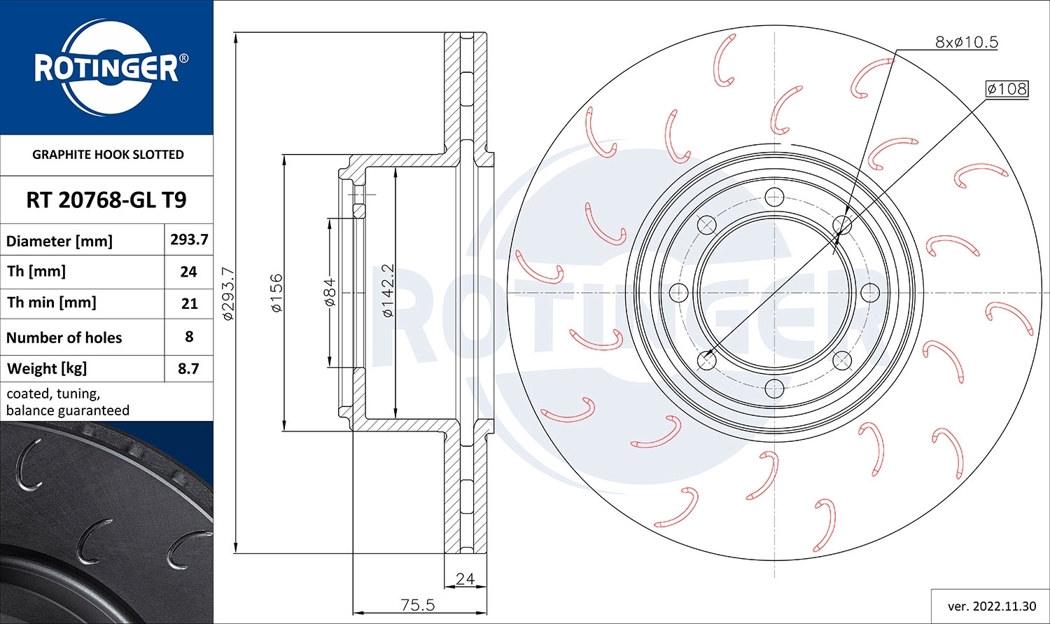 Brake Disc (RT 20768-GL T9)