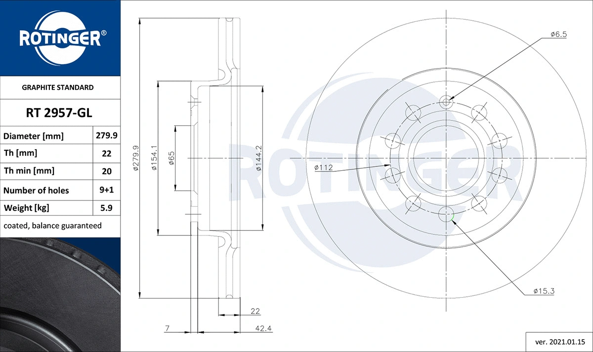 Brake Disc (RT 2957-GL)