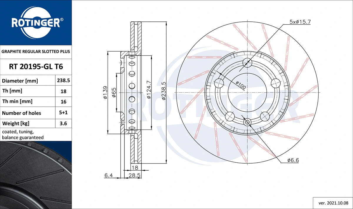 Brake Disc (RT 20195-GL T6)