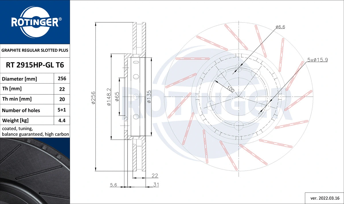 Brake Disc (RT 2915HP-GL T6)