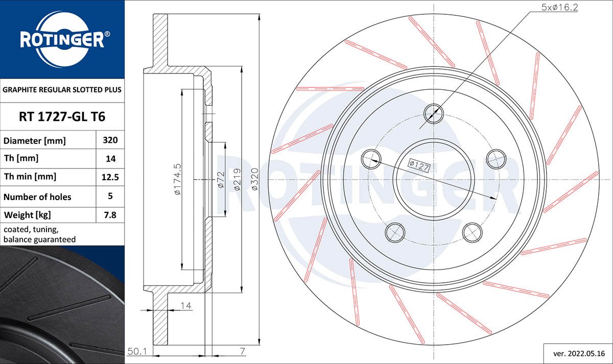 Brake Disc (RT 1727-GL T6)