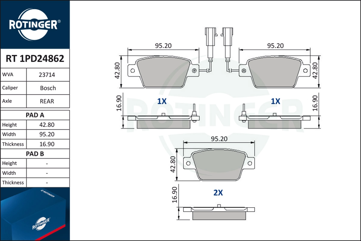 Brake Pad Set, disc brake (RT 1PD24862)