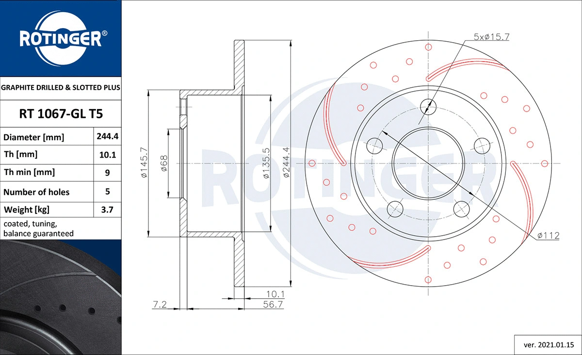 Brake Disc (RT 1067-GL T5)