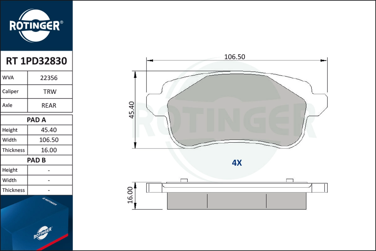 Brake Pad Set, disc brake (RT 1PD32830)