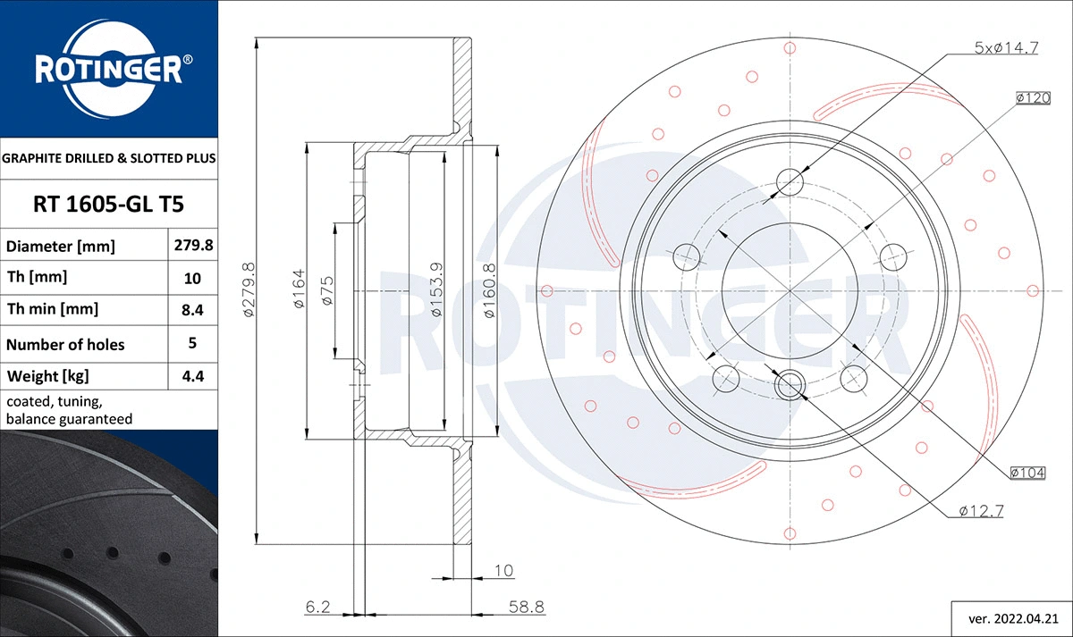 Brake Disc (RT 1605-GL T5)