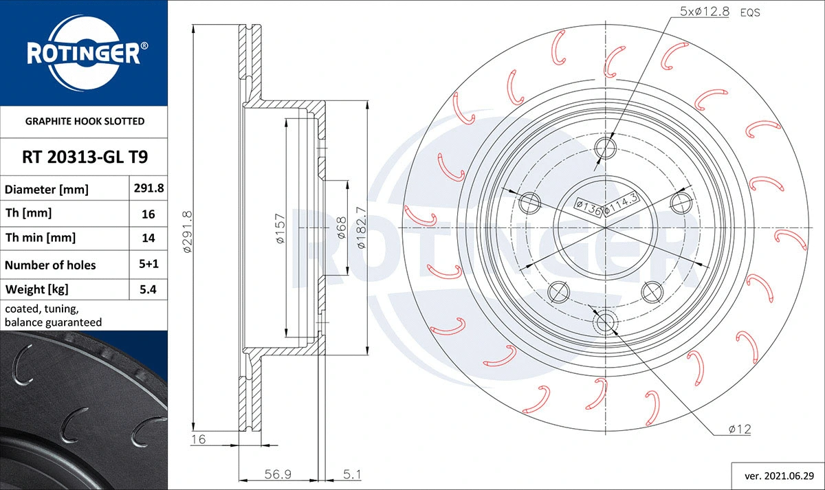 Brake Disc (RT 20313-GL T9)