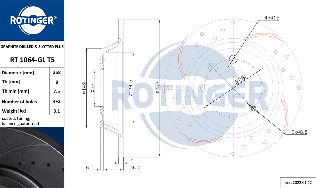 Brake Disc (RT 1064-GL T5)