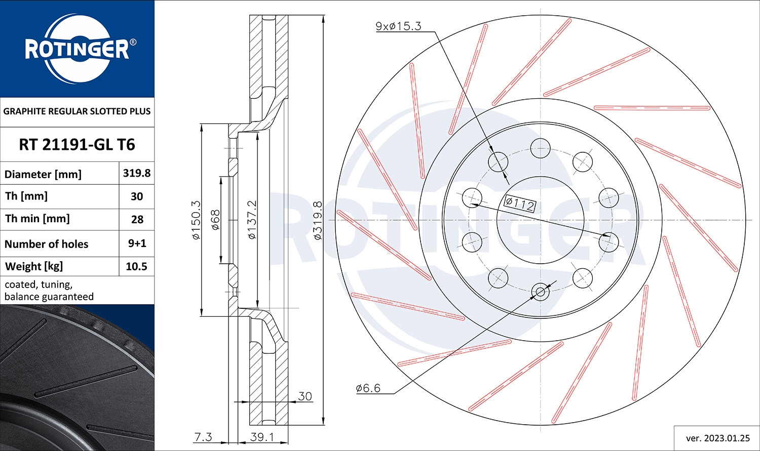 Brake Disc (RT 21191-GL T6)