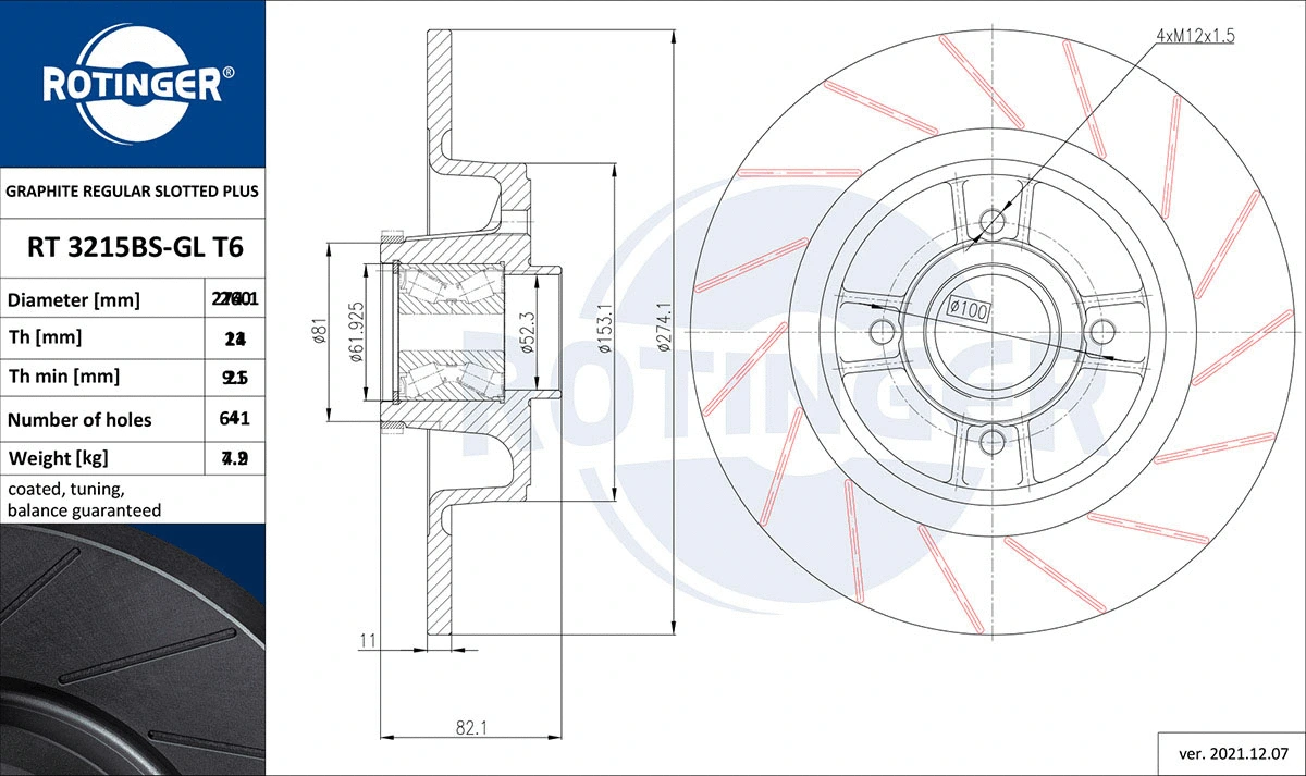 Brake Disc (RT 3215BS-GL T6)