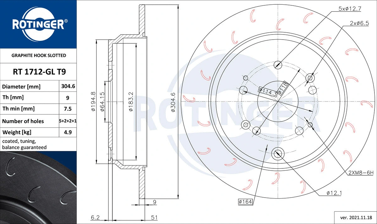 Brake Disc (RT 1712-GL T9)