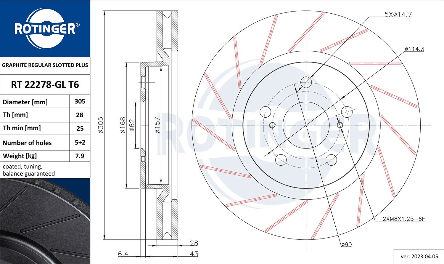 Brake Disc (RT 22278-GL T6)
