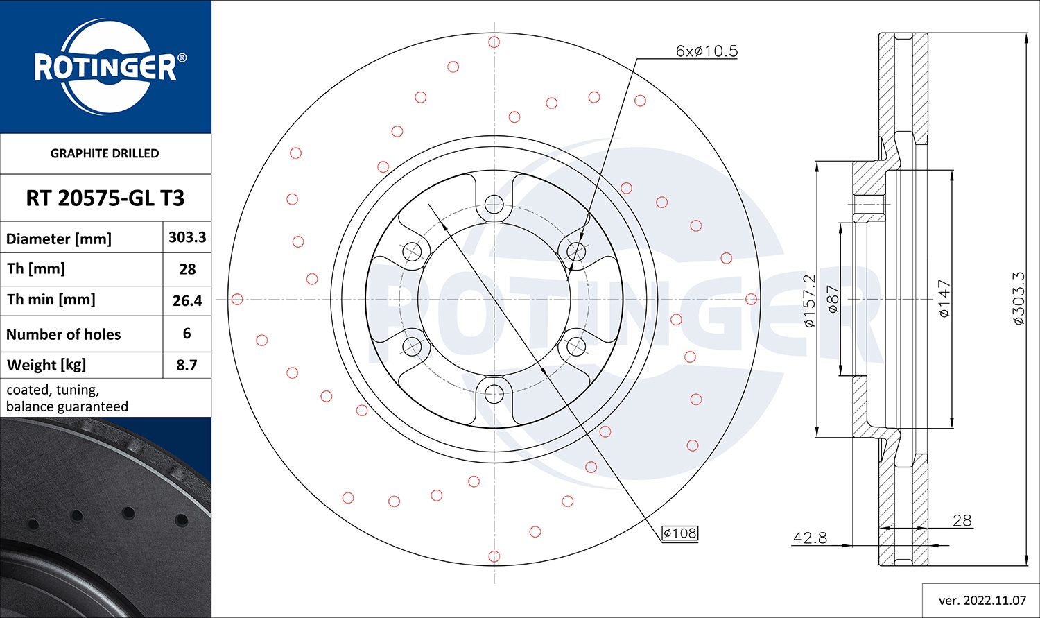 Brake Disc (RT 20575-GL T3)