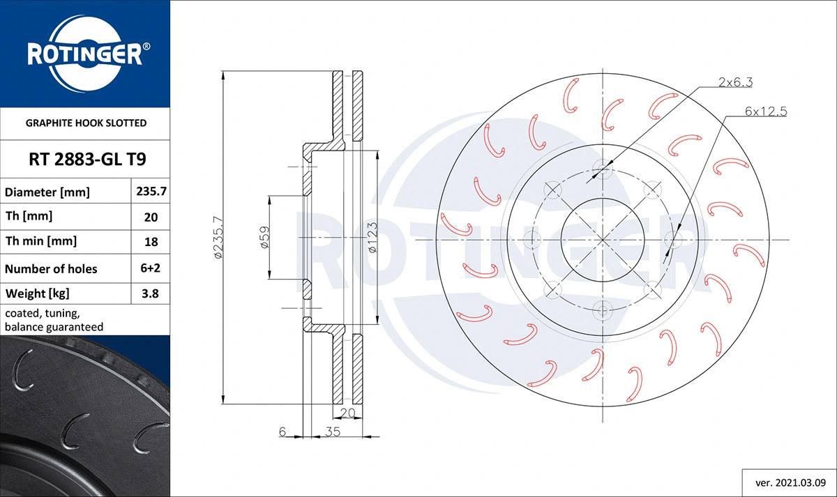 Brake Disc (RT 2883-GL T9)