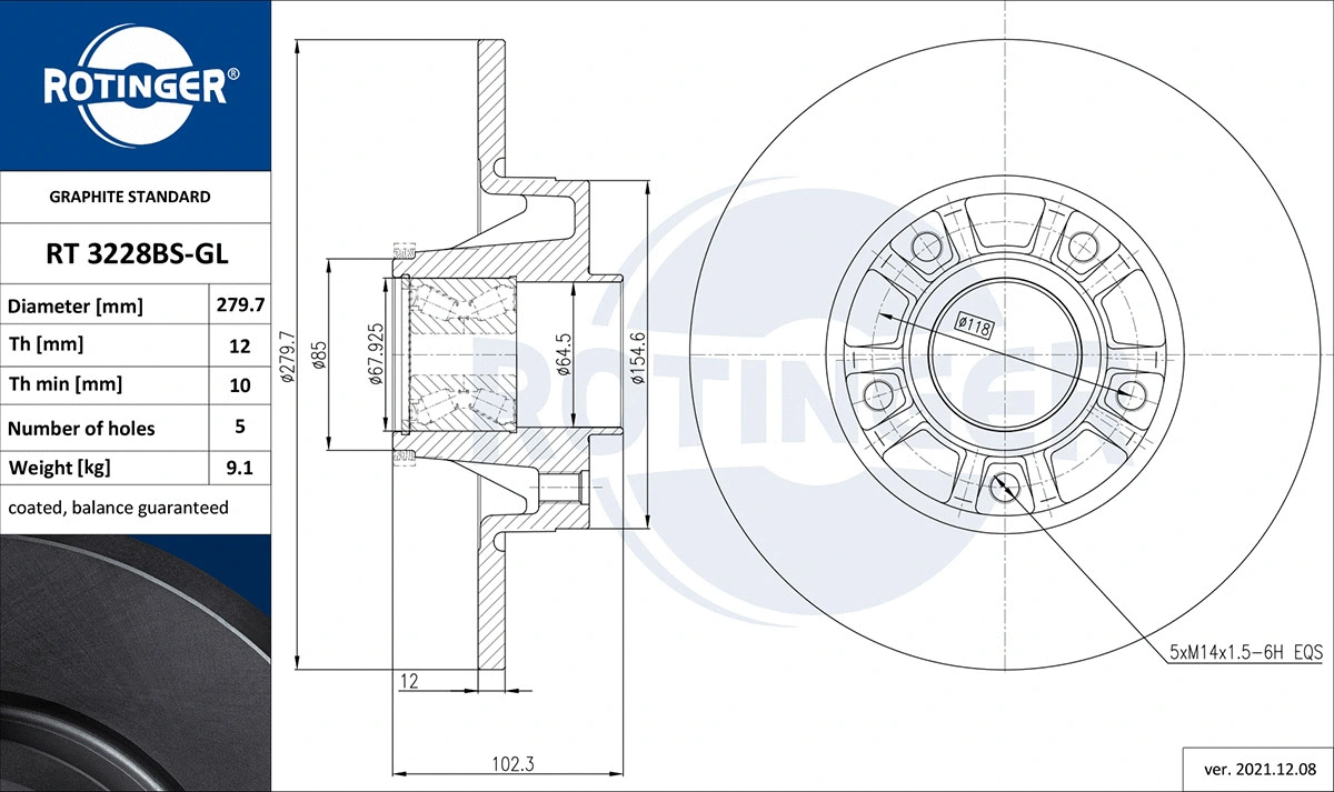 Brake Disc (RT 3228BS-GL)