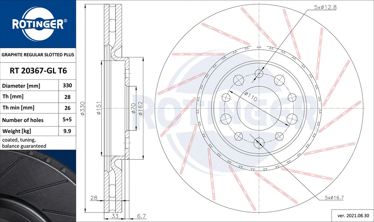 Brake Disc (RT 20367-GL T6)