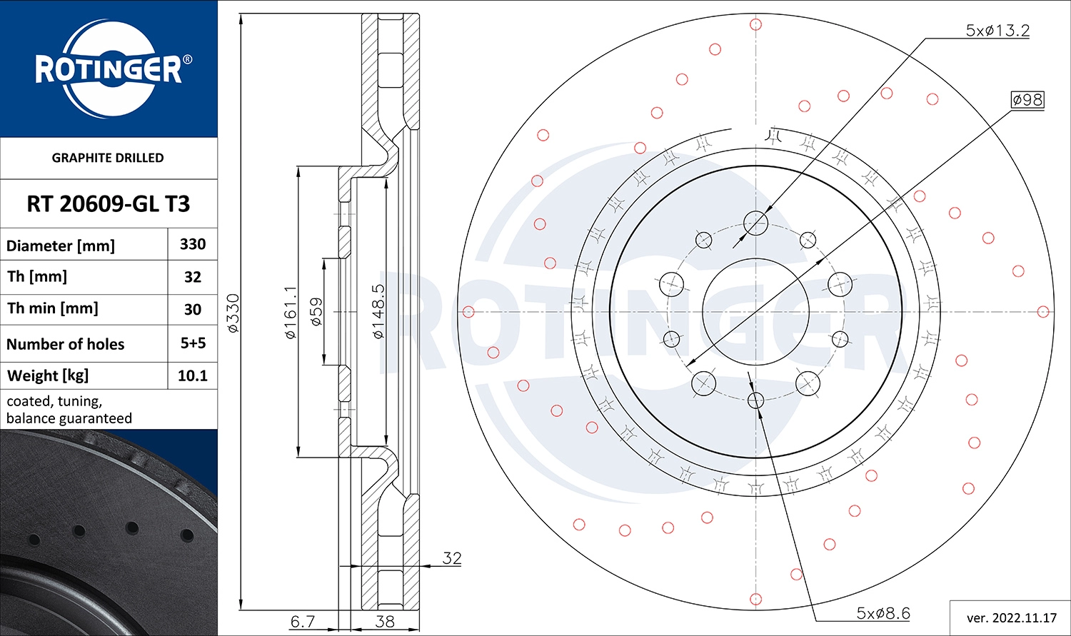 Brake Disc (RT 20609-GL T3)