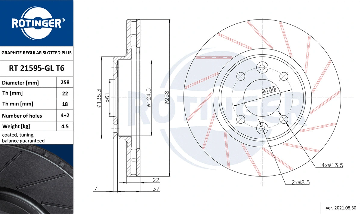 Brake Disc (RT 21595-GL T6)