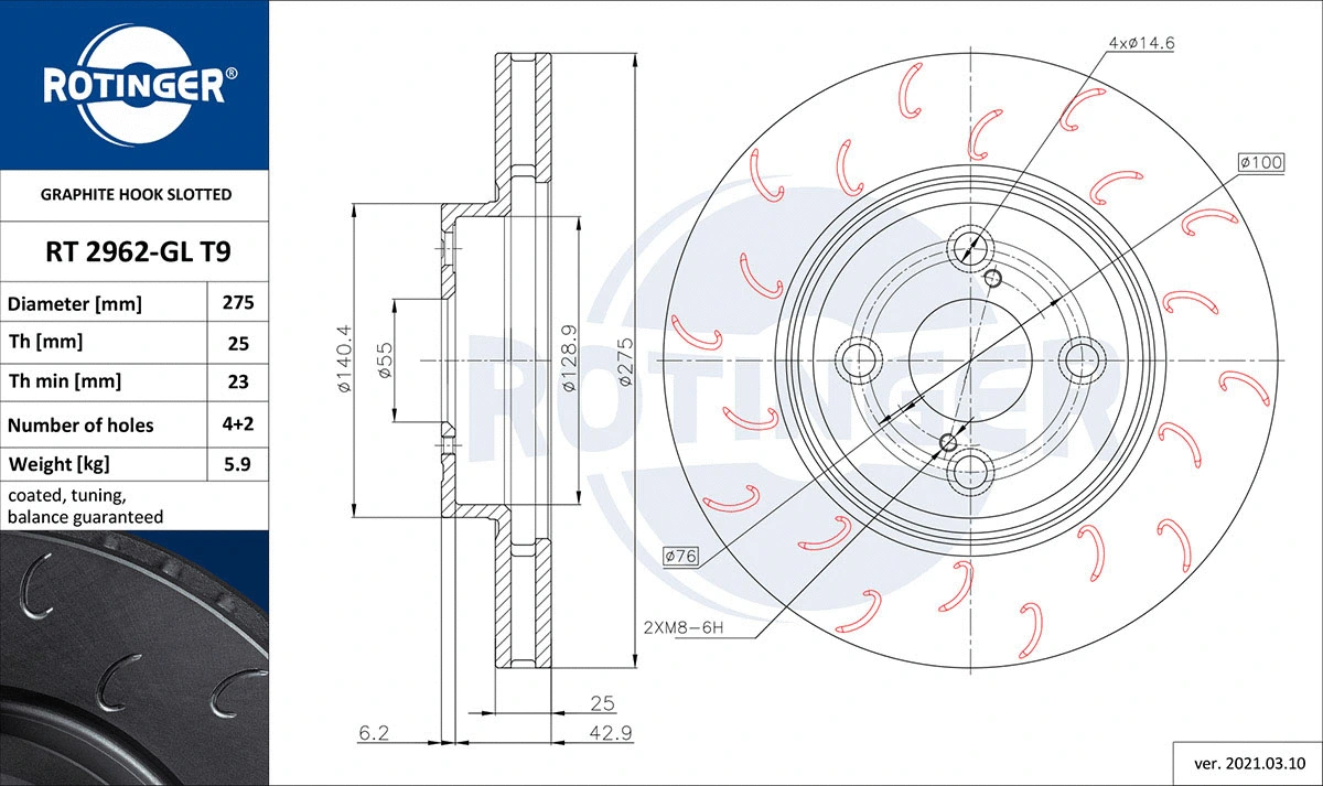 Brake Disc (RT 2962-GL T9)