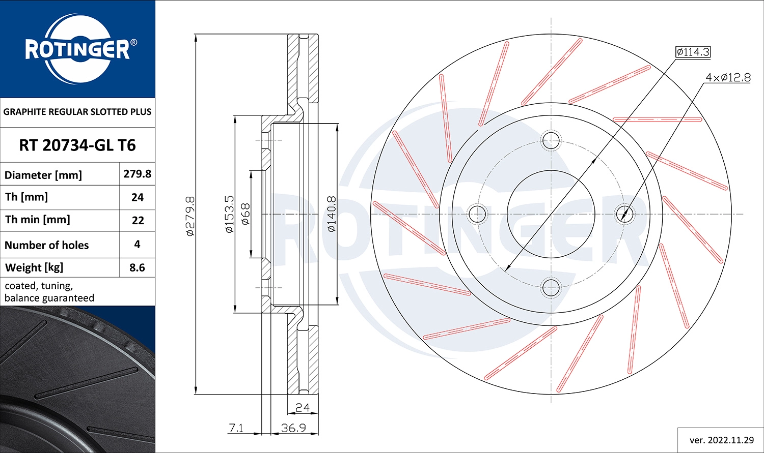 Brake Disc (RT 20734-GL T6)
