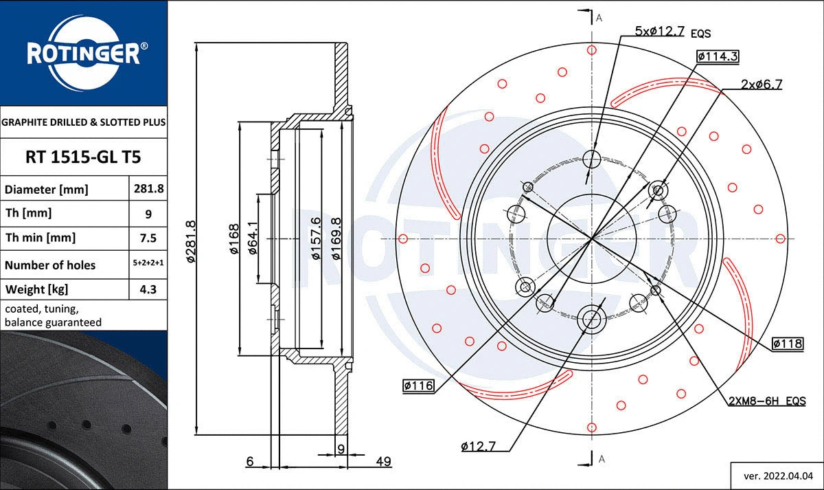 Brake Disc (RT 1515-GL T5)