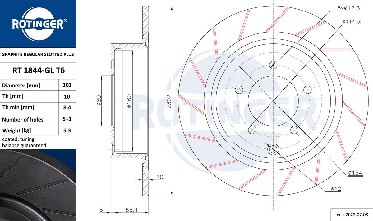 Brake Disc (RT 1844-GL T6)
