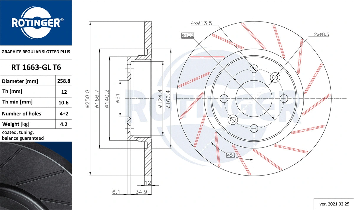 Brake Disc (RT 1663-GL T6)