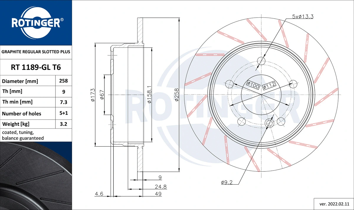 Brake Disc (RT 1189-GL T6)