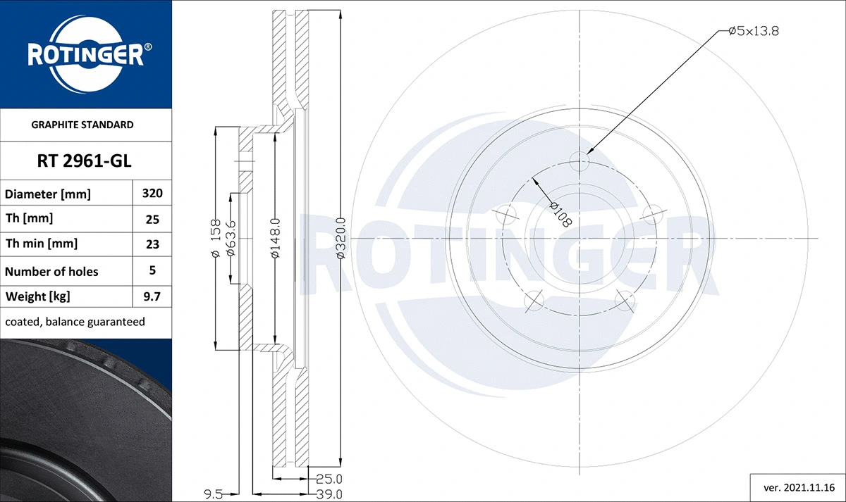 Brake Disc (RT 2961-GL)