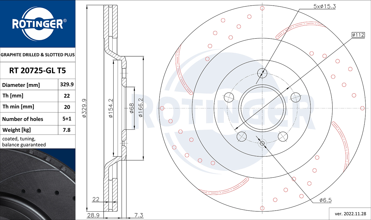 Brake Disc (RT 20725-GL T5)