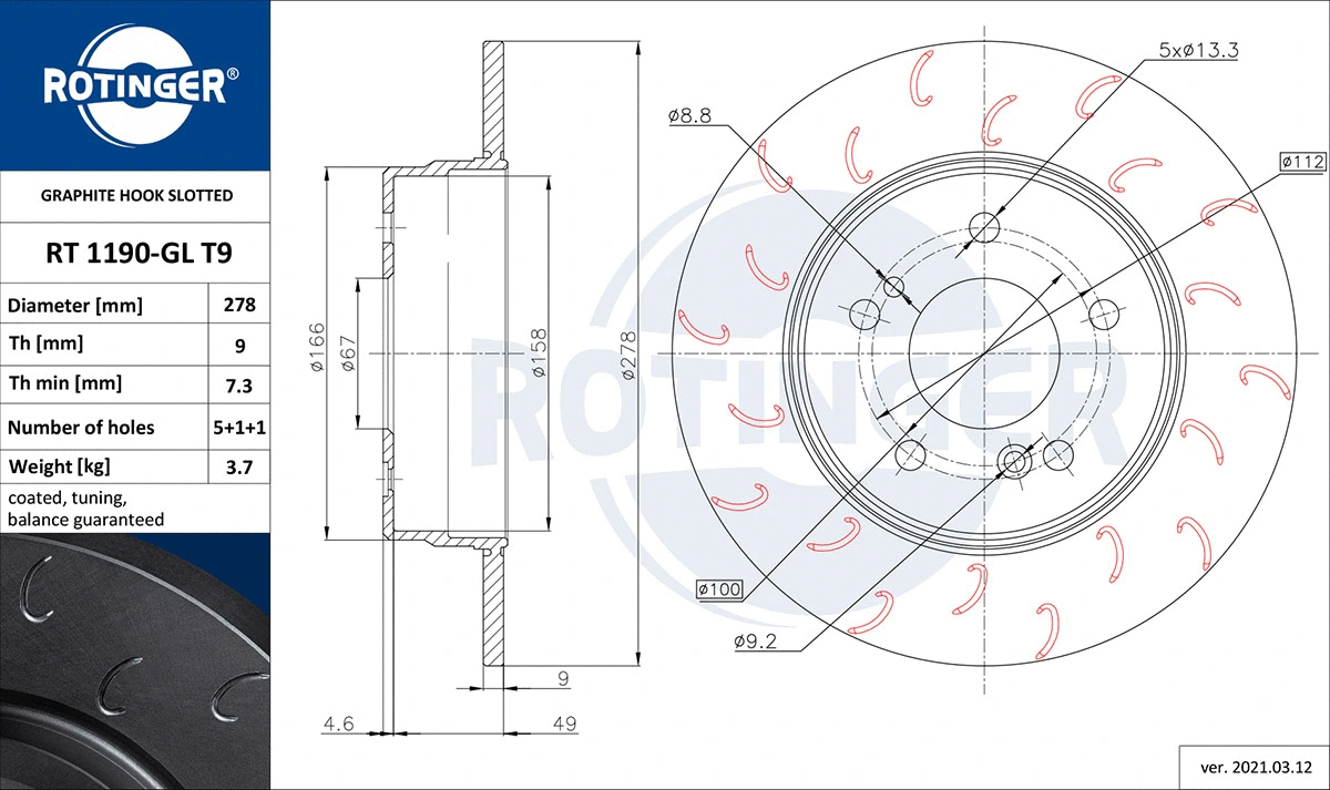Brake Disc (RT 1190-GL T9)