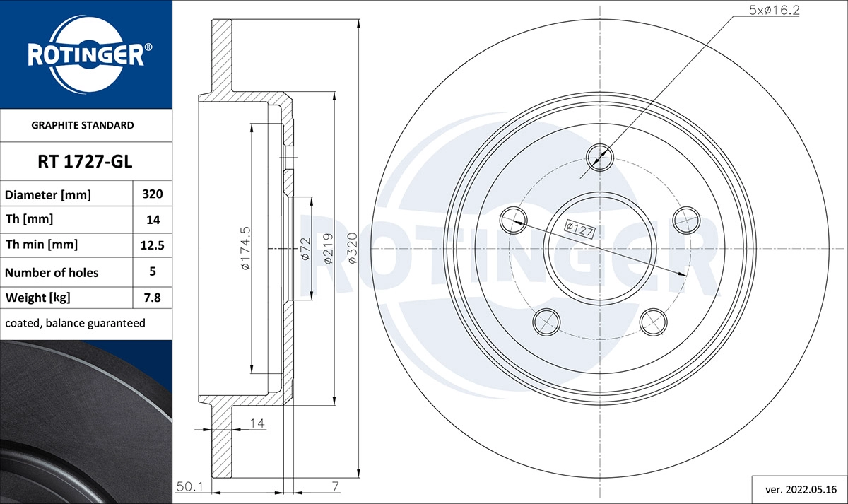 Brake Disc (RT 1727-GL)