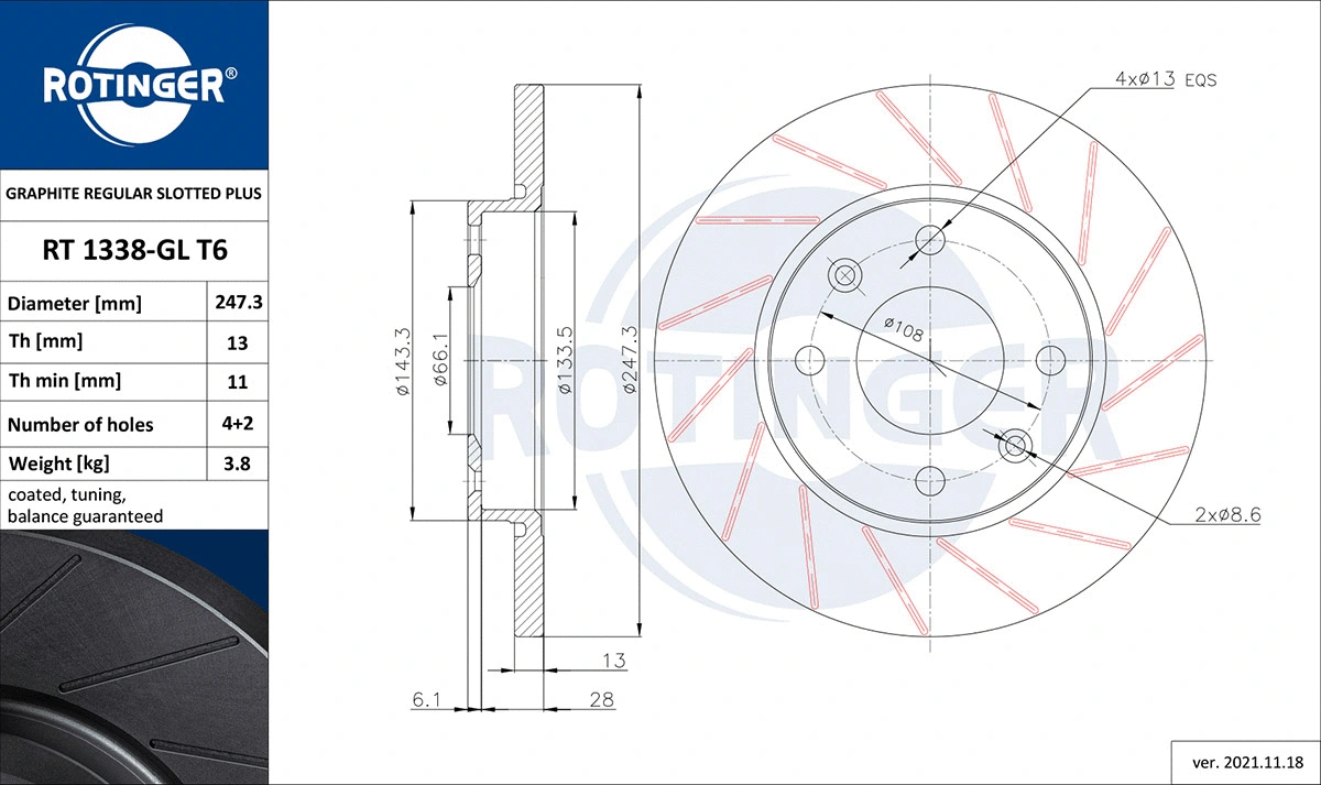 Brake Disc (RT 1338-GL T6)