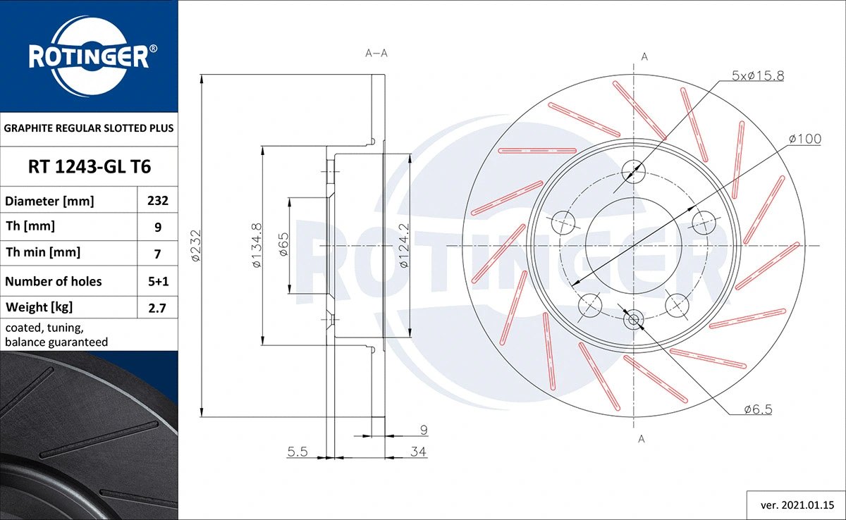 Brake Disc (RT 1243-GL T6)