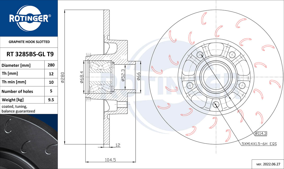 Brake Disc (RT 3285BS-GL T9)
