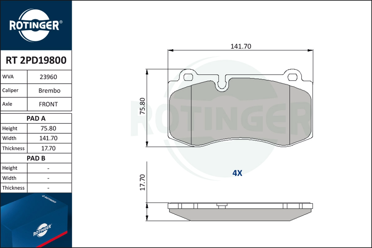 Brake Pad Set, disc brake (RT 2PD19800)