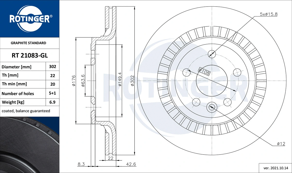 Brake Disc (RT 21083-GL)